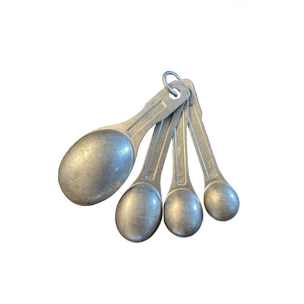U.S. ST'D 4 Measuring Spoon Set US Standard Aluminum Tin